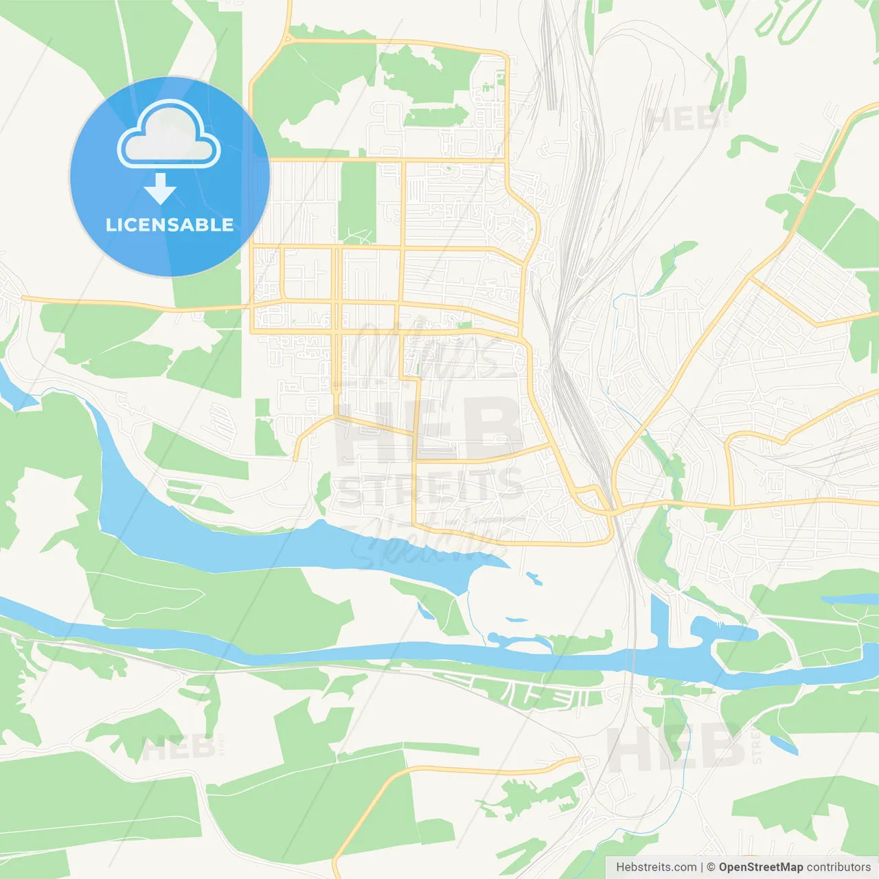 Liski, Russia Vector Map - Classic Colors