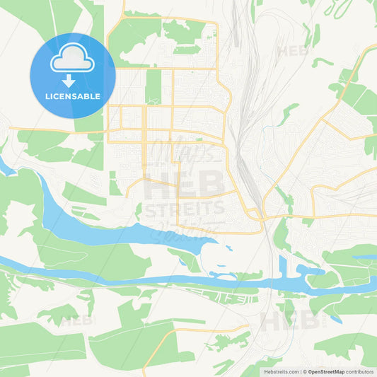 Liski, Russia Vector Map - Classic Colors