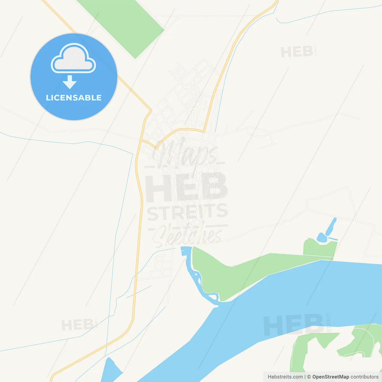 Kovin, Serbia Vector Map - Classic Colors