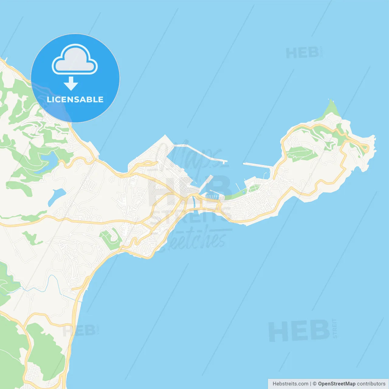 Ceuta, Spain Vector Map - Classic Colors