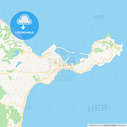 Ceuta, Spain Vector Map - Classic Colors