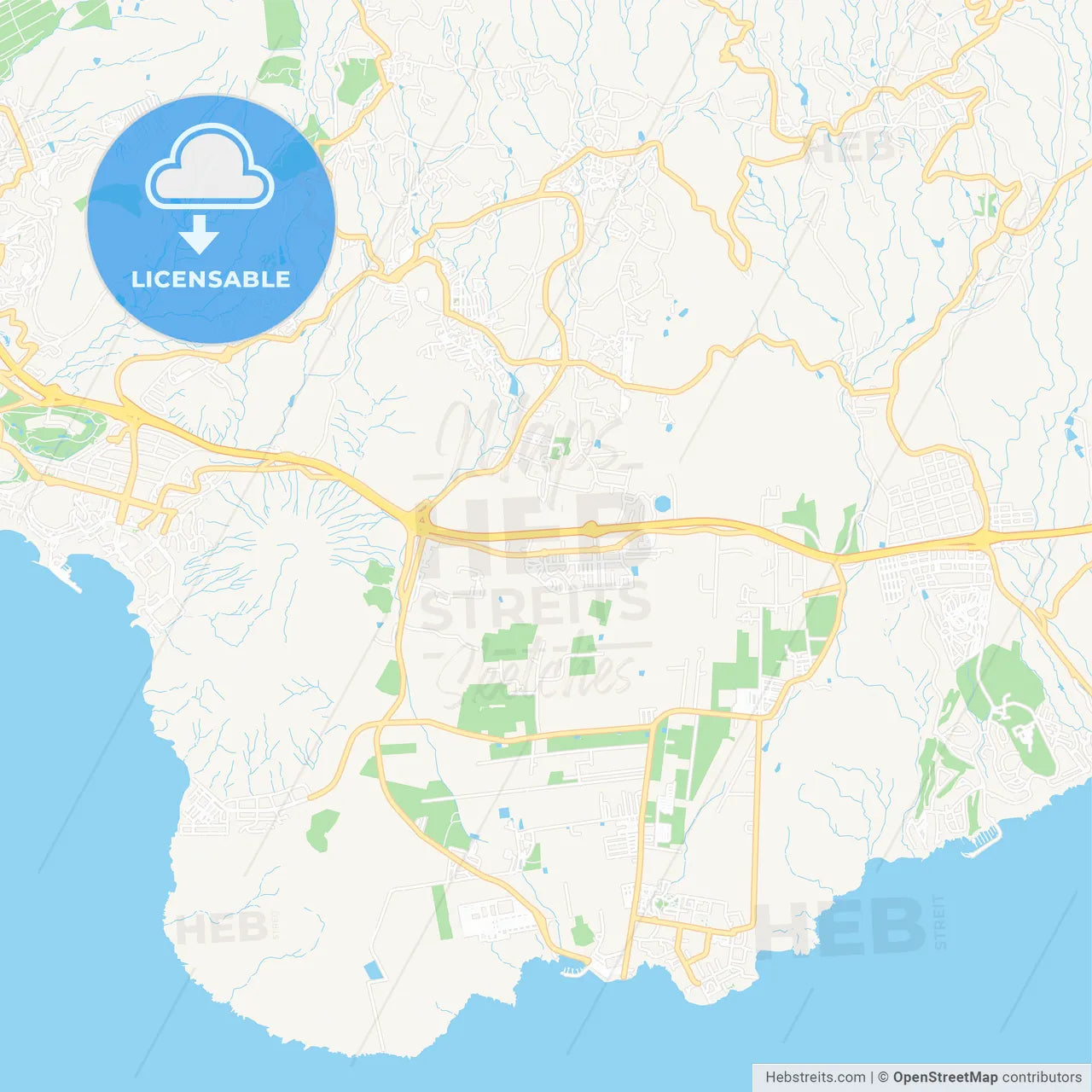 Arona, Spain Vector Map - Classic Colors