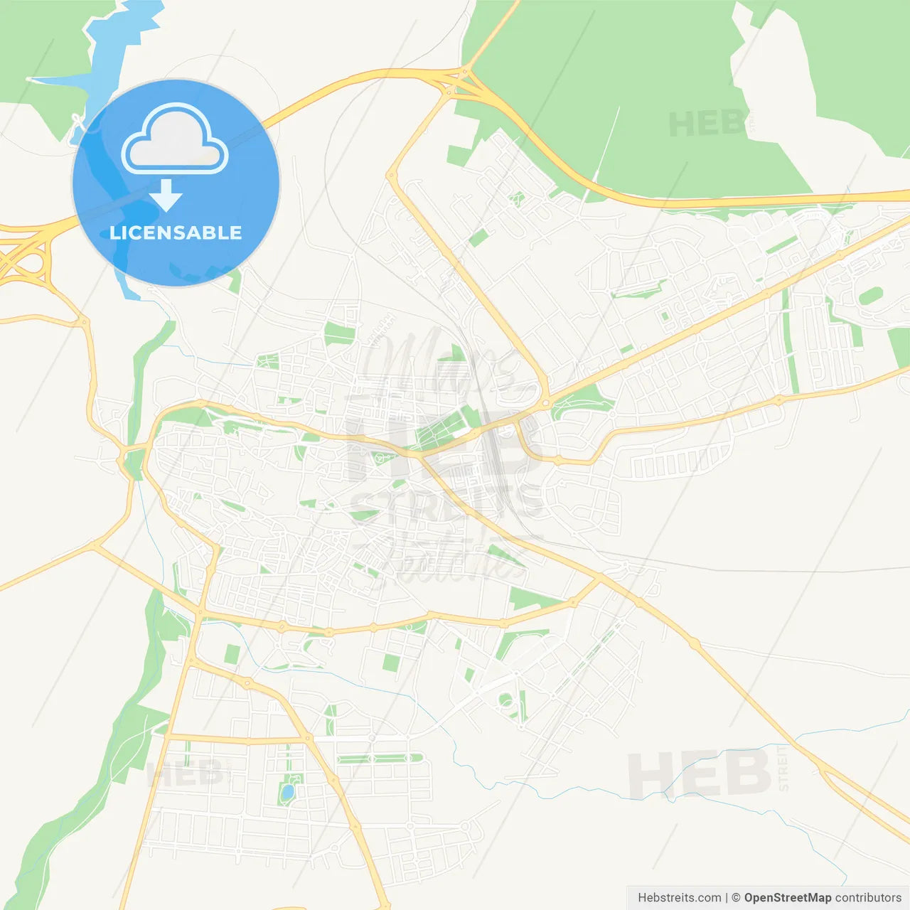 Avila, Spain Vector Map - Classic Colors