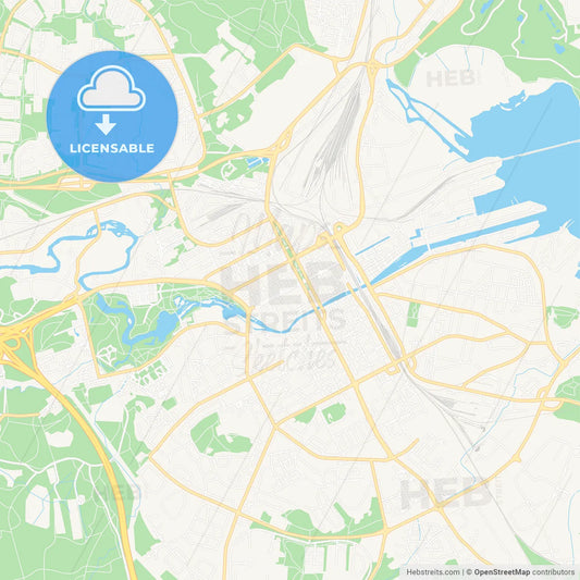 Gavle, Sweden Vector Map - Classic Colors