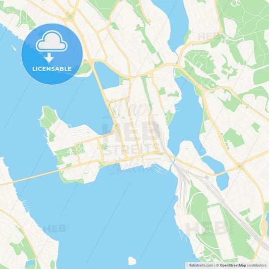 Lulea, Sweden Vector Map - Classic Colors