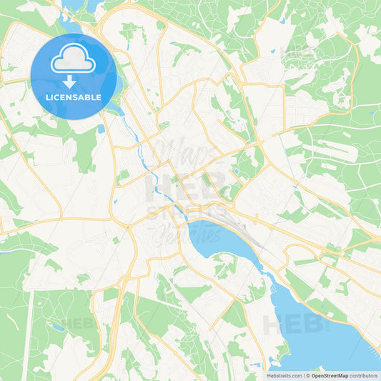 Falun, Sweden Vector Map - Classic Colors