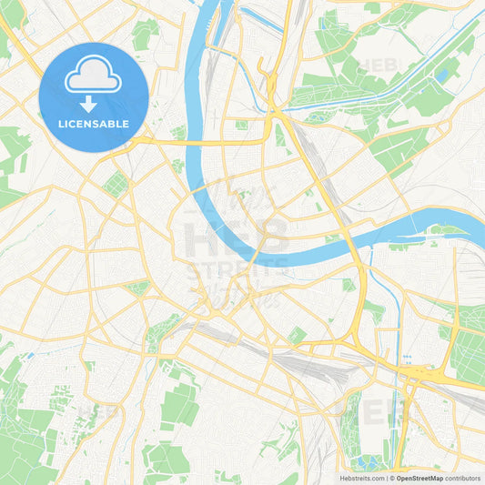 Basel, Switzerland Vector Map - Classic Colors