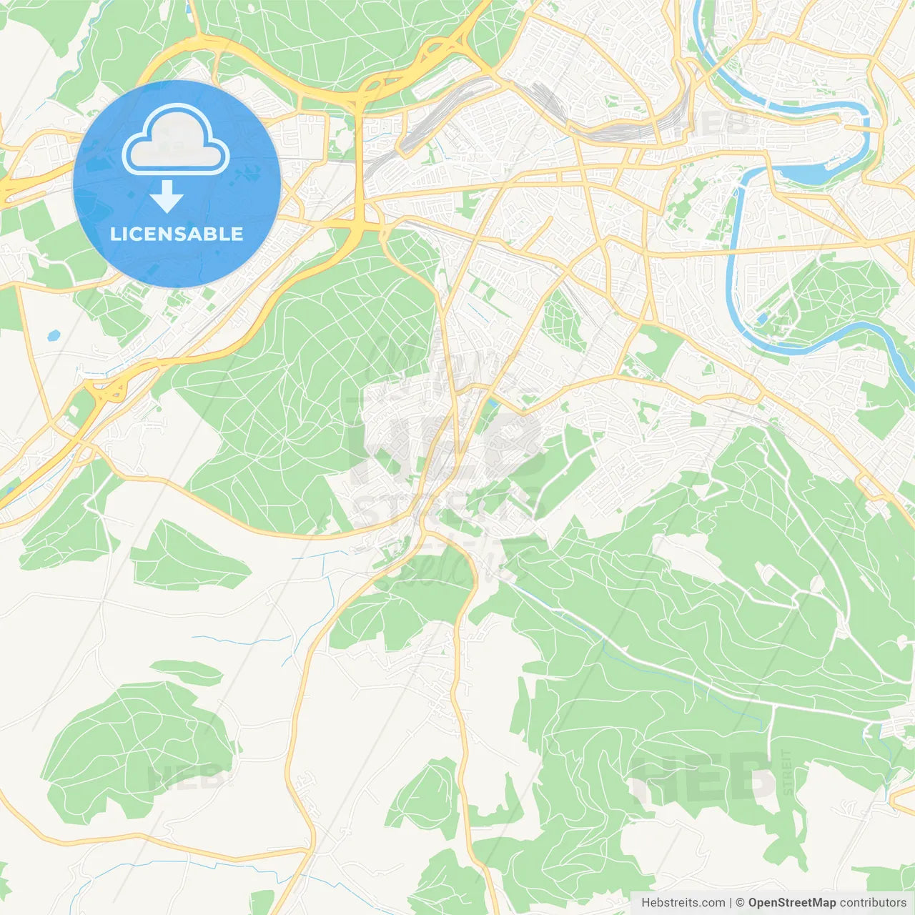 Koniz, Switzerland Vector Map - Classic Colors