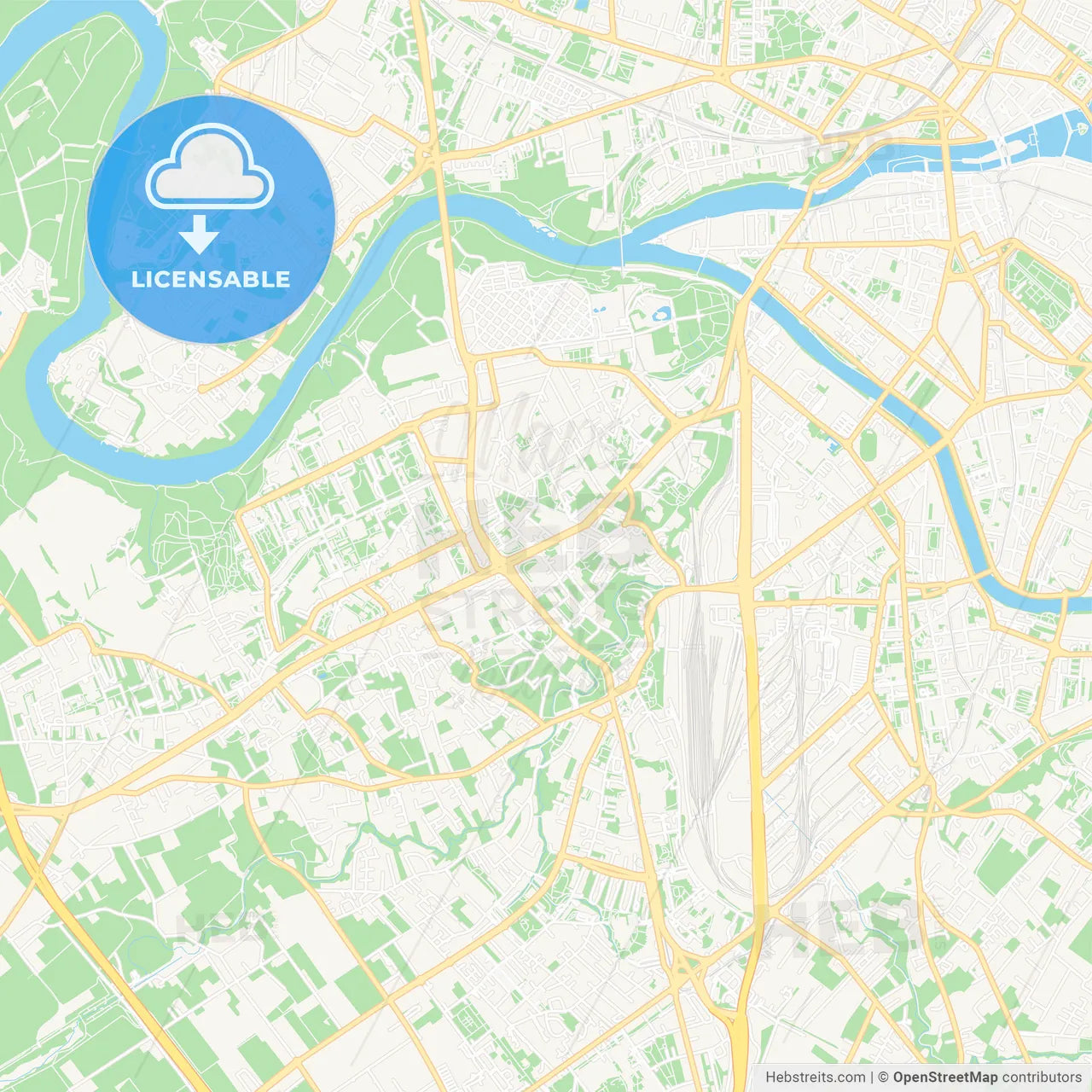 Lancy, Switzerland Vector Map - Classic Colors