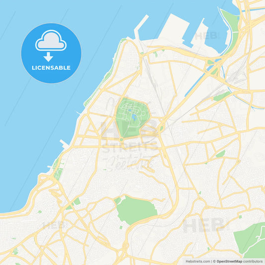 Izmir, Turkey Vector Map - Classic Colors