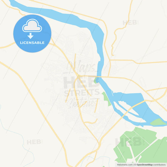 Cizre, Turkey Vector Map - Classic Colors