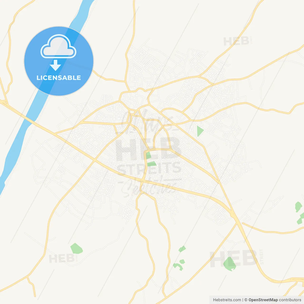 Bafra, Turkey Vector Map - Classic Colors