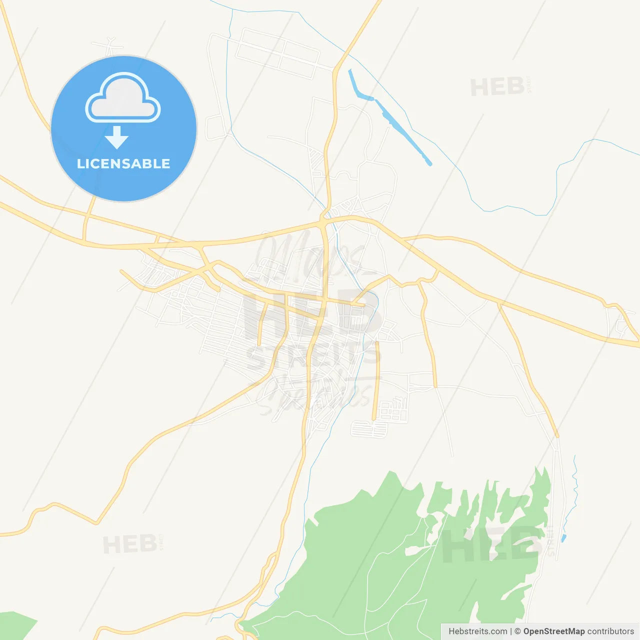 Erbaa, Turkey Vector Map - Classic Colors