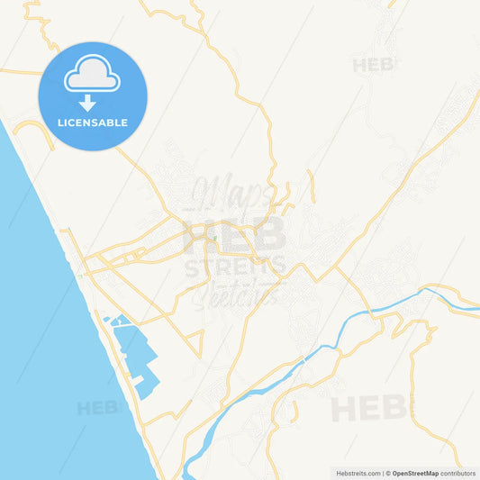 Samandag, Turkey Vector Map - Classic Colors