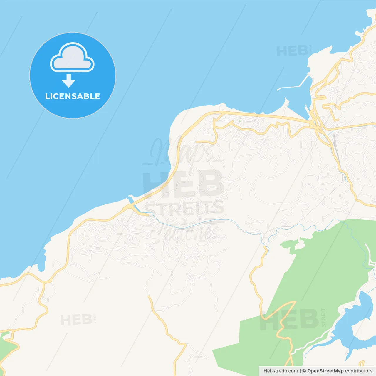 Kozlu, Turkey Vector Map - Classic Colors