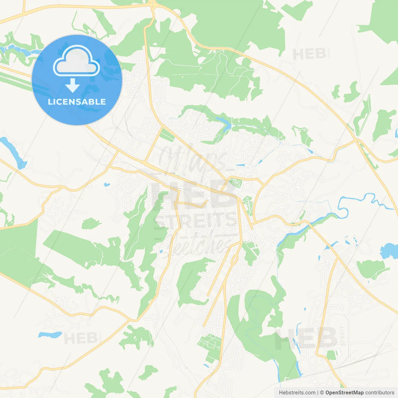 Lubny, Ukraine Vector Map - Classic Colors