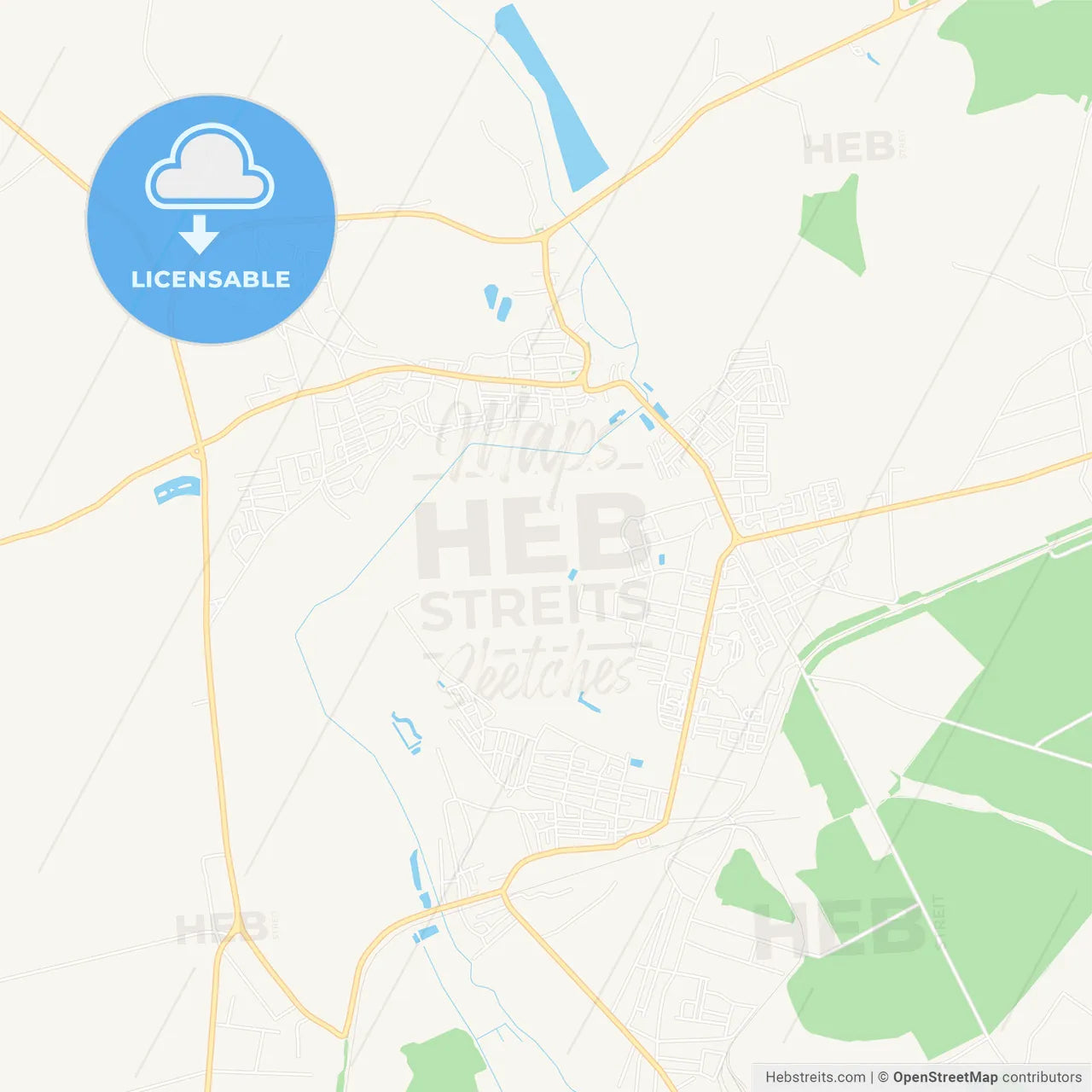 Dubno, Ukraine Vector Map - Classic Colors