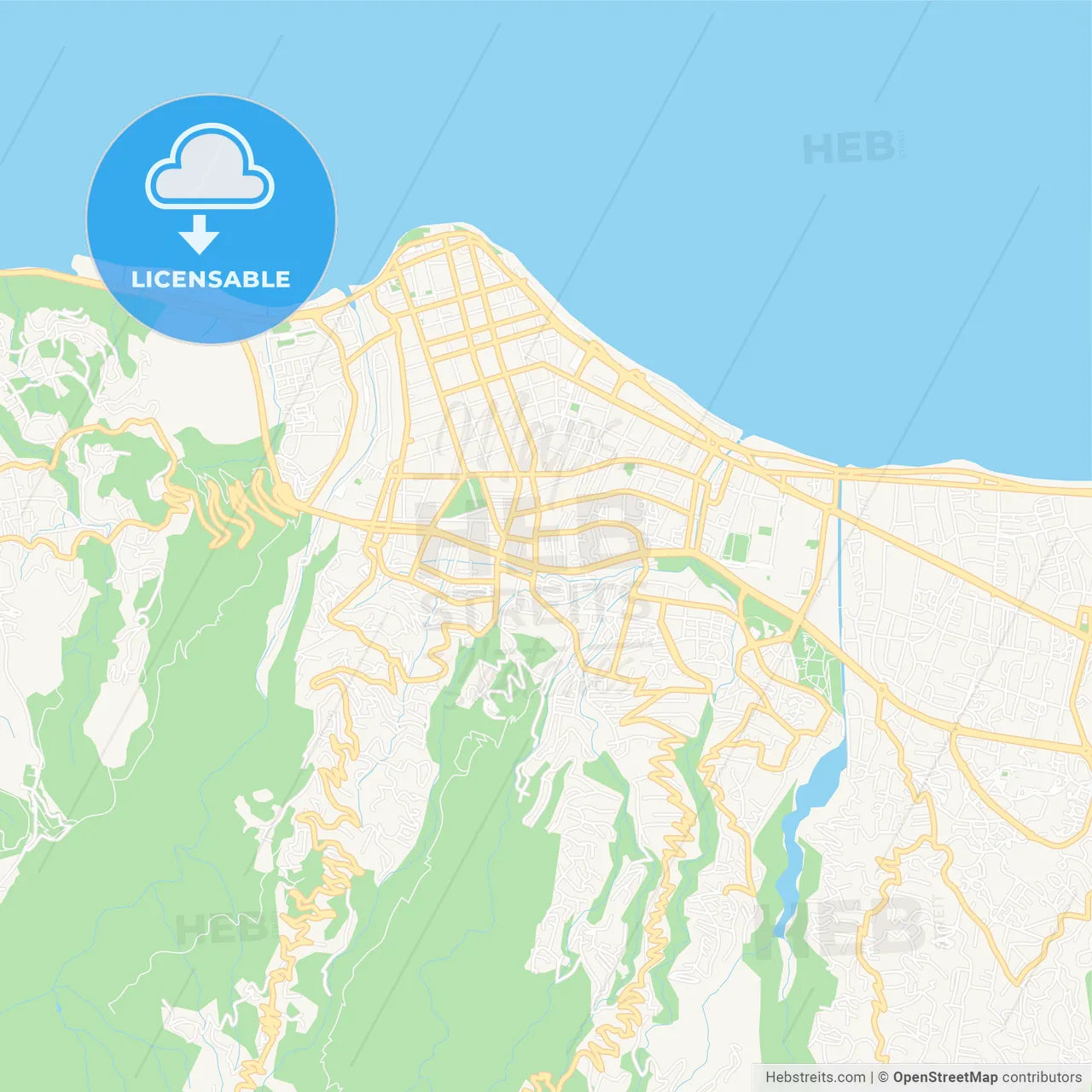 Saint-Denis, France Vector Map - Classic Colors