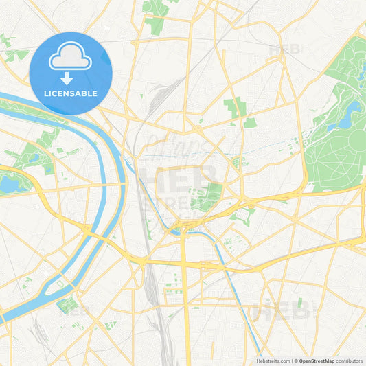 Saint-Denis, France Vector Map - Classic Colors