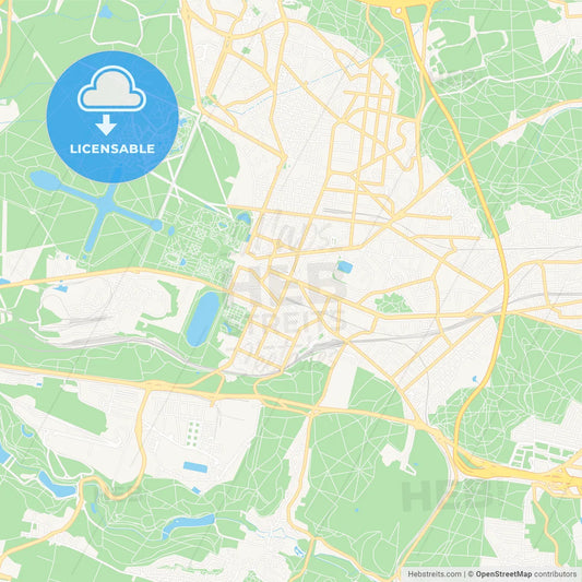 Versailles, France Vector Map - Classic Colors