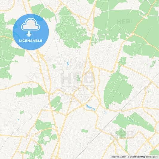 Sarcelles, France Vector Map - Classic Colors