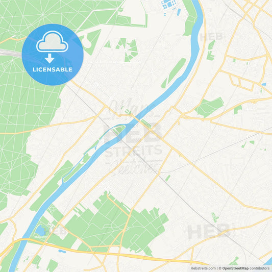 Sartrouville, France Vector Map - Classic Colors