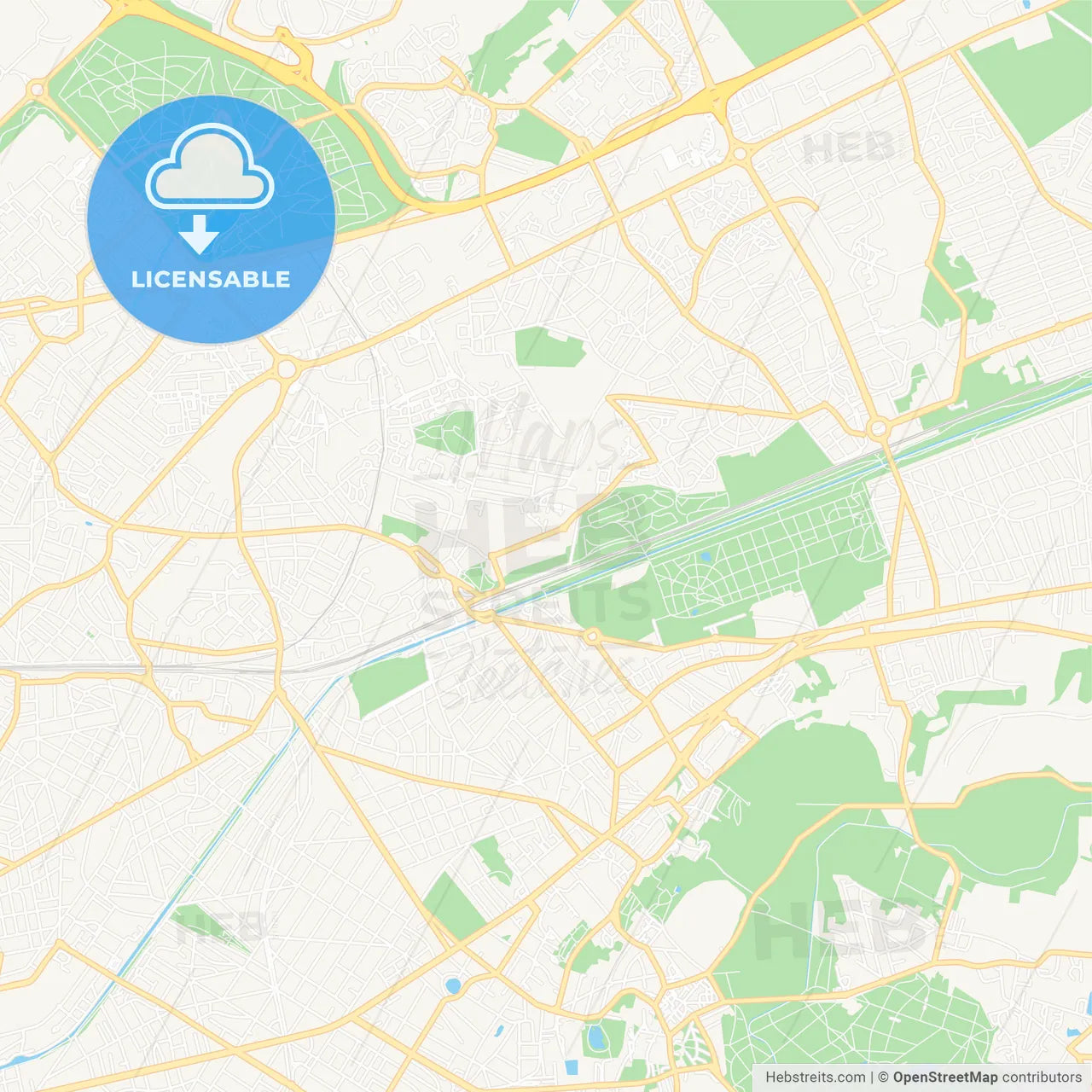 Sevran, France Vector Map - Classic Colors