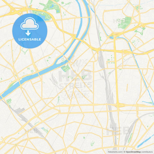 Saint-Ouen, France Vector Map - Classic Colors