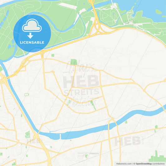 Vaulx-en-Velin, France Vector Map - Classic Colors