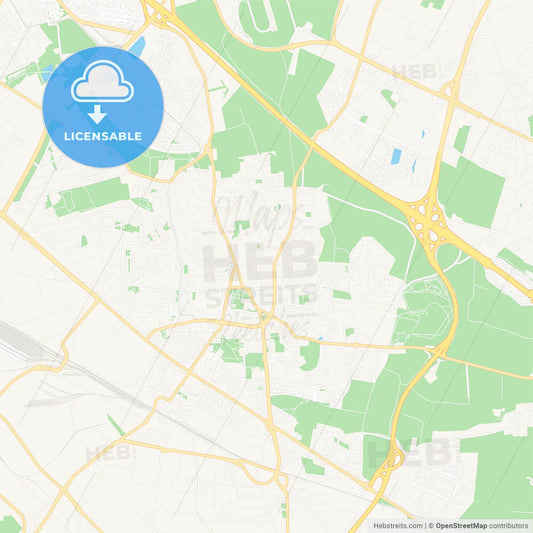 Saint-Priest, France Vector Map - Classic Colors