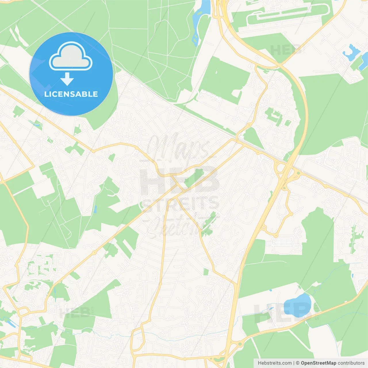 Pontault-Combault, France Vector Map - Classic Colors