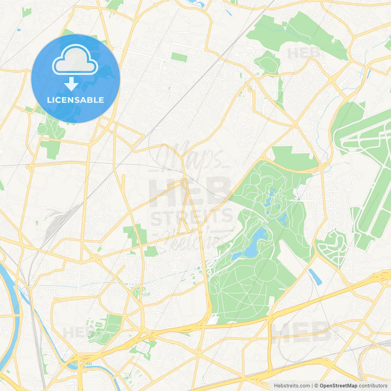 Stains, France Vector Map - Classic Colors