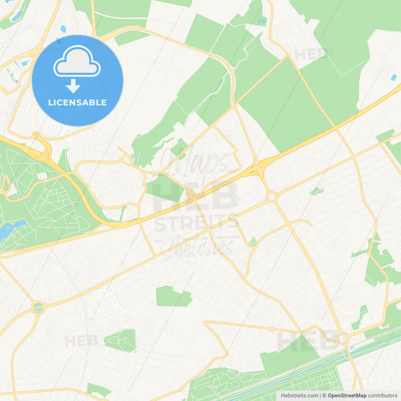 Villepinte, France Vector Map - Classic Colors