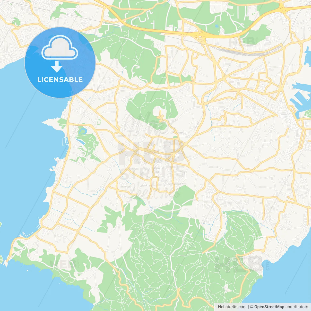 Six-Fours-les-Plages, France Vector Map - Classic Colors