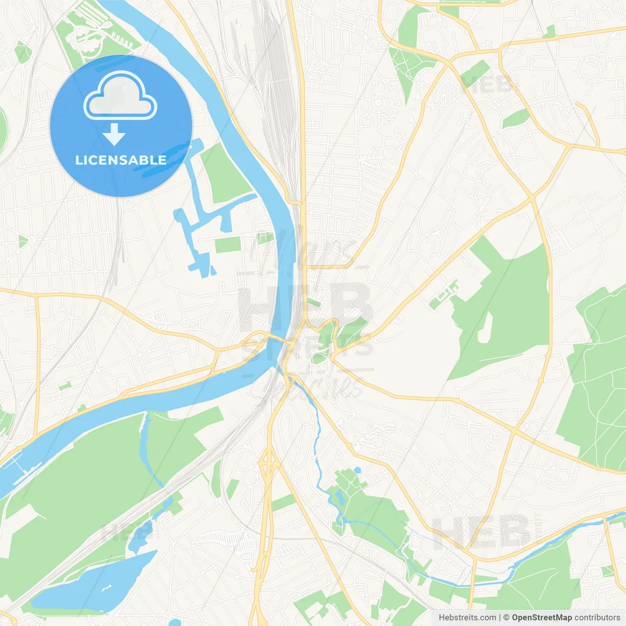 Villeneuve-Saint-Georges, France Vector Map - Classic Colors