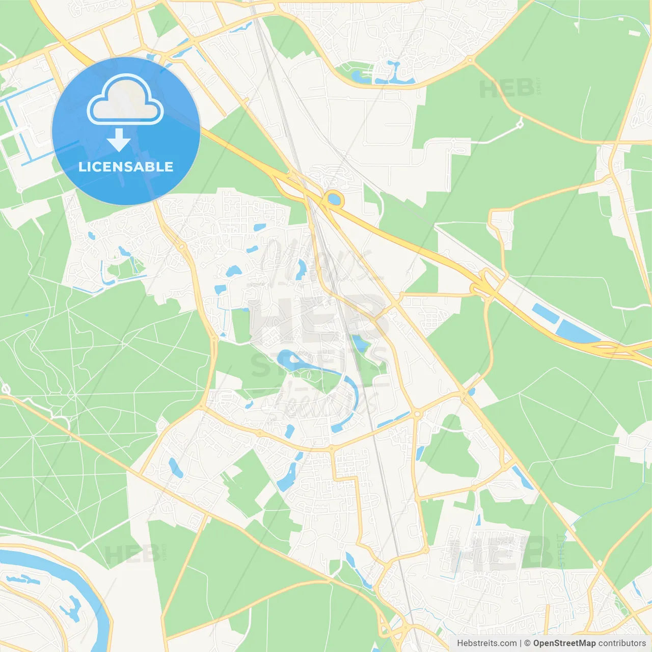 Savigny-le-Temple, France Vector Map - Classic Colors