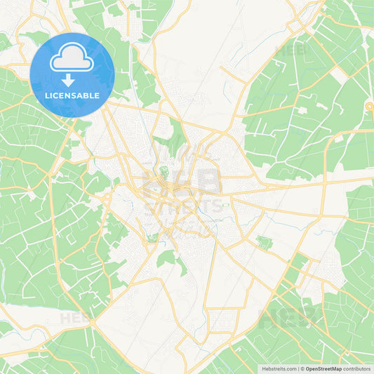 Trikala, Greece Vector Map - Classic Colors