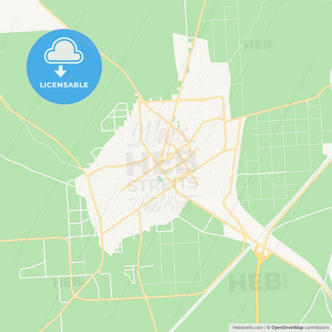 Ptolemaida, Greece Vector Map - Classic Colors