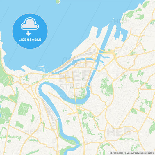 Trondheim, Norway Vector Map - Classic Colors