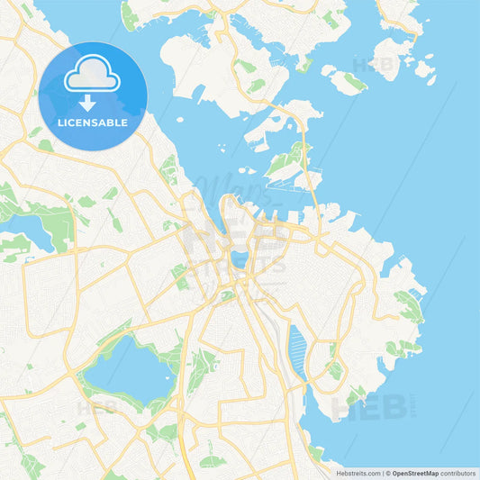 Stavanger, Norway Vector Map - Classic Colors