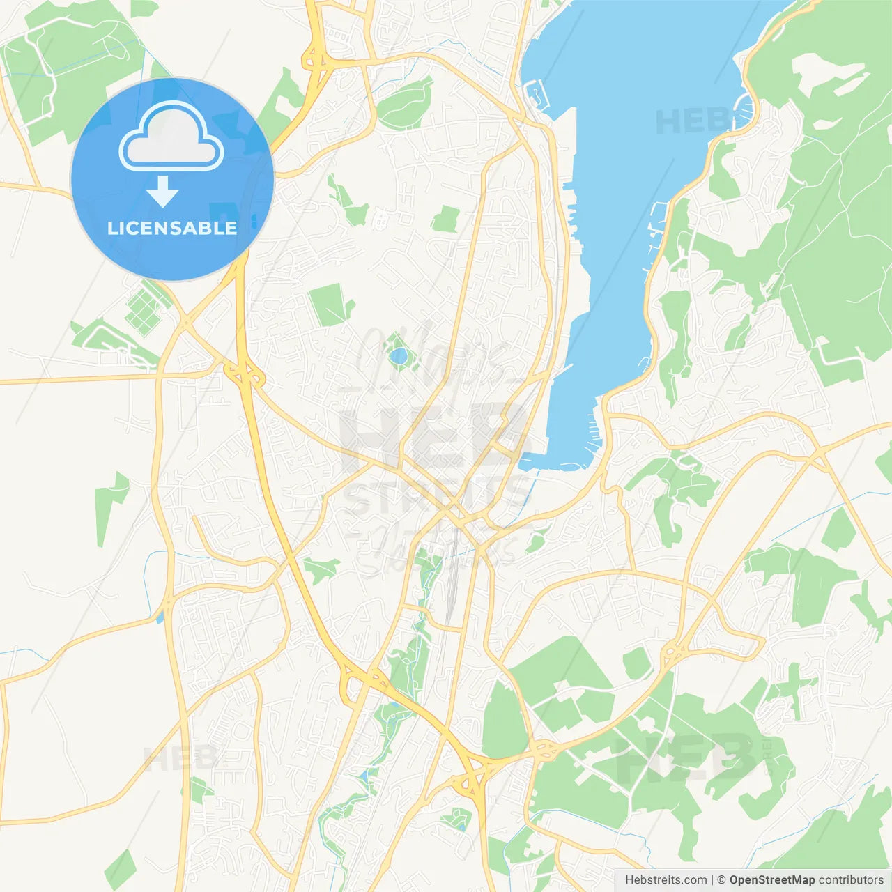 Sandnes, Norway Vector Map - Classic Colors