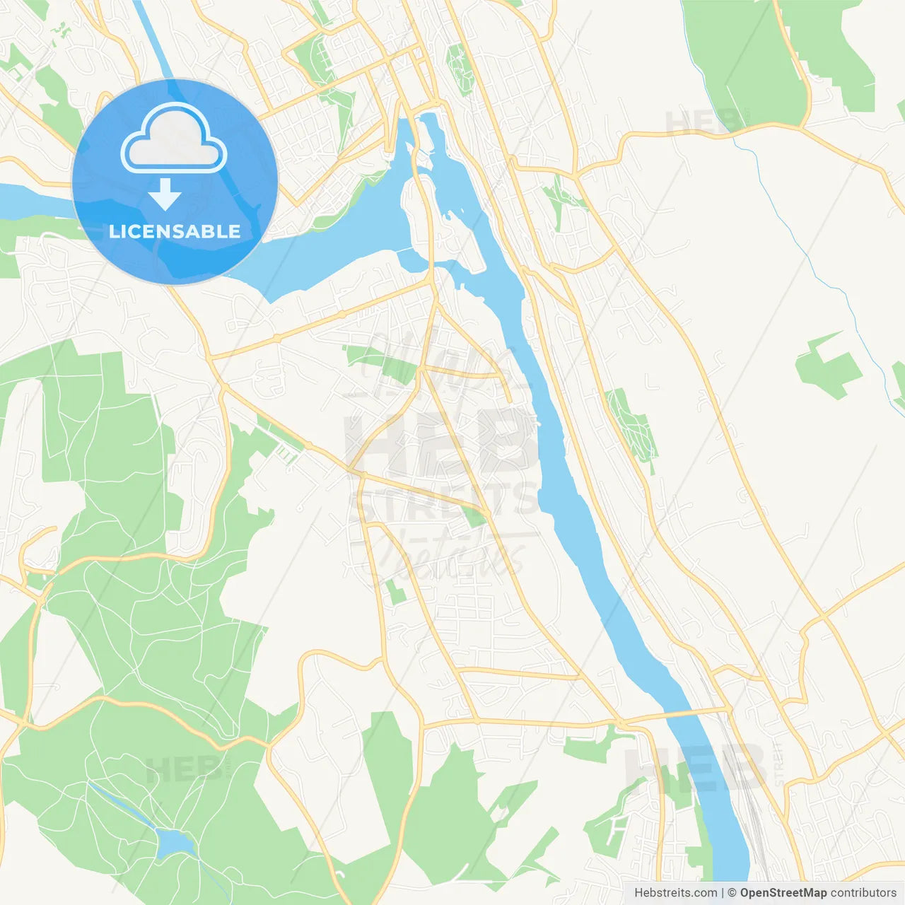 Skien, Norway Vector Map - Classic Colors