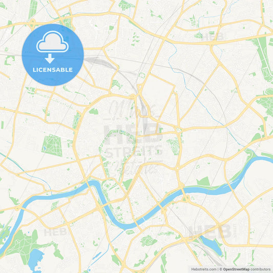 Krakow, Poland Vector Map - Classic Colors