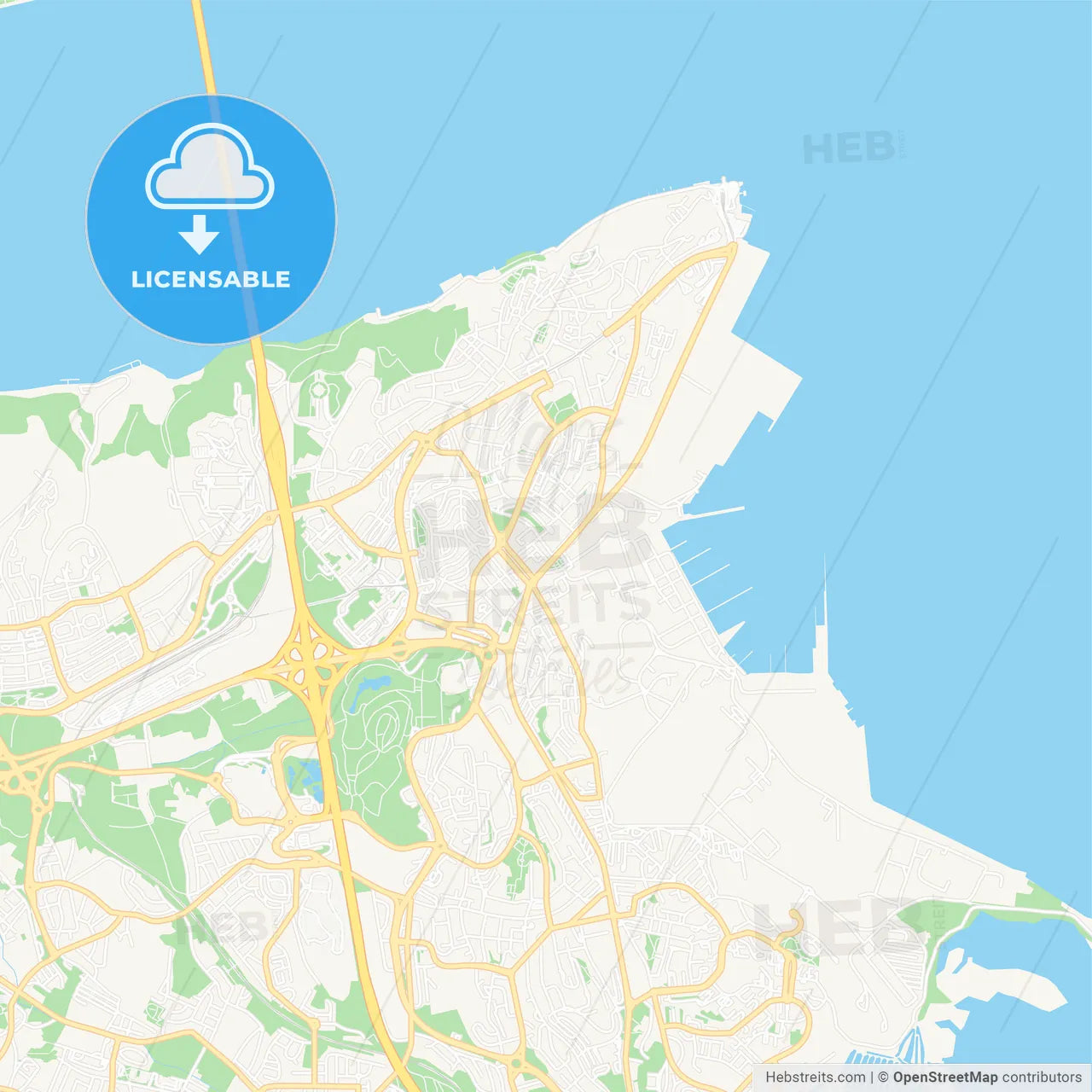 Almada, Portugal Vector Map - Classic Colors