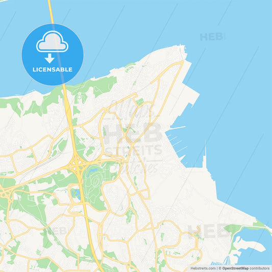 Almada, Portugal Vector Map - Classic Colors