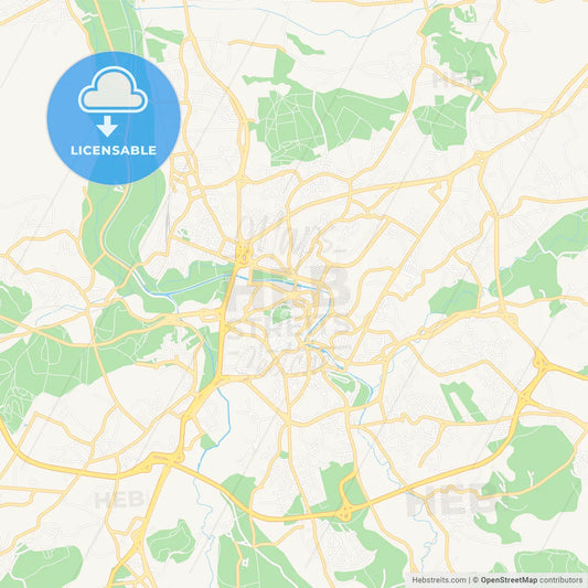 Leiria, Portugal Vector Map - Classic Colors