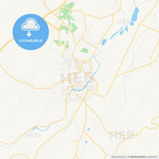 Chaves, Portugal Vector Map - Classic Colors