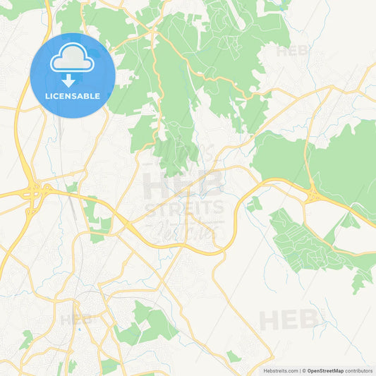 Alfena, Portugal Vector Map - Classic Colors