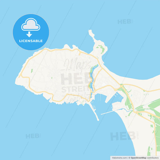 Peniche, Portugal Vector Map - Classic Colors