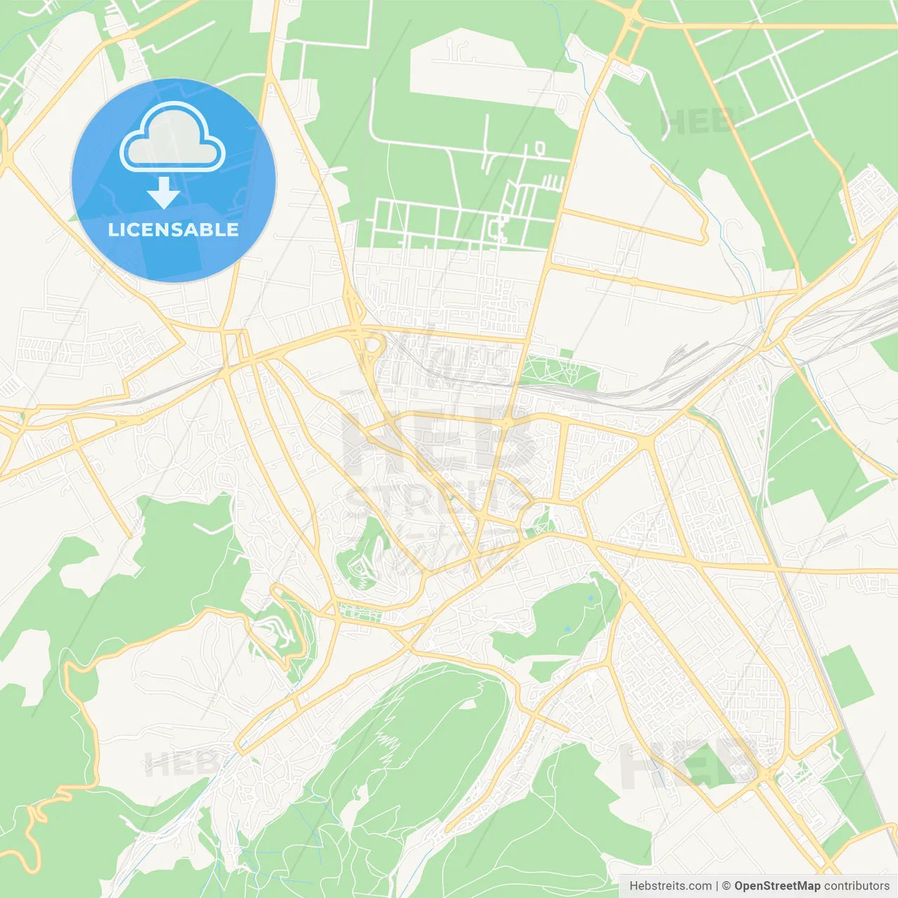 Brasov, Romania Vector Map - Classic Colors